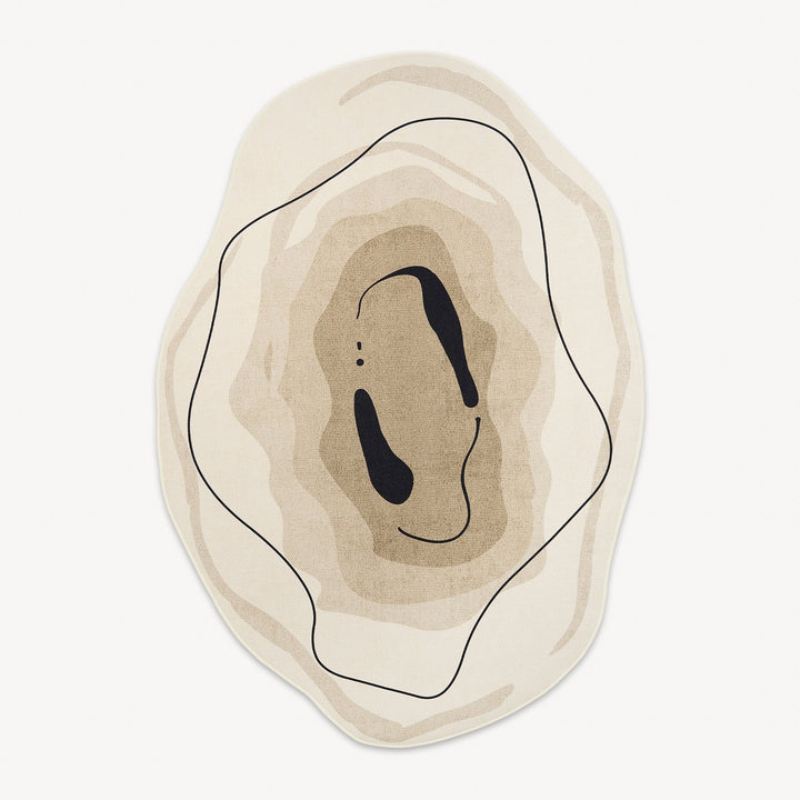 Vireo | Round Area Rug – Organic Abstract Design, Soft Earth Tones 0