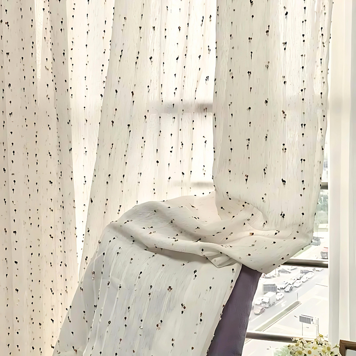 Vireo | Sheer Curtain – Semi-Sheer Opacity, Rainbow Embroidery 1