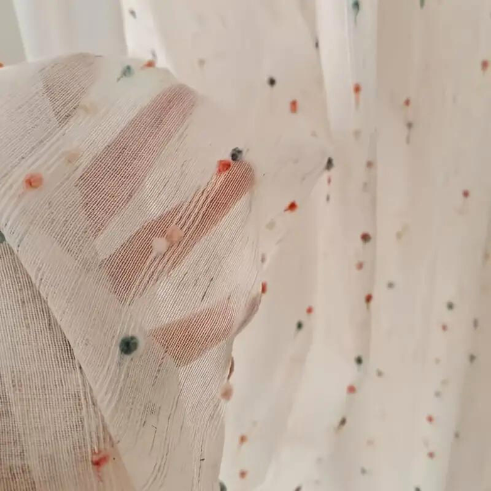 Vireo | Sheer Curtain – Semi-Sheer Opacity, Rainbow Embroidery 2