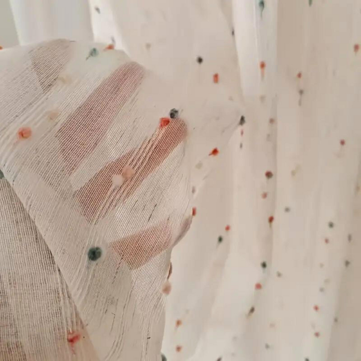 Vireo | Sheer Curtain – Semi-Sheer Opacity, Rainbow Embroidery 2
