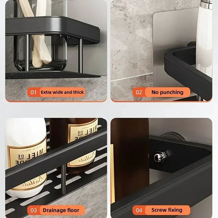 Vireo | Shower Caddy – Wall-Mounted Design, Rust-Resistant Steel 4