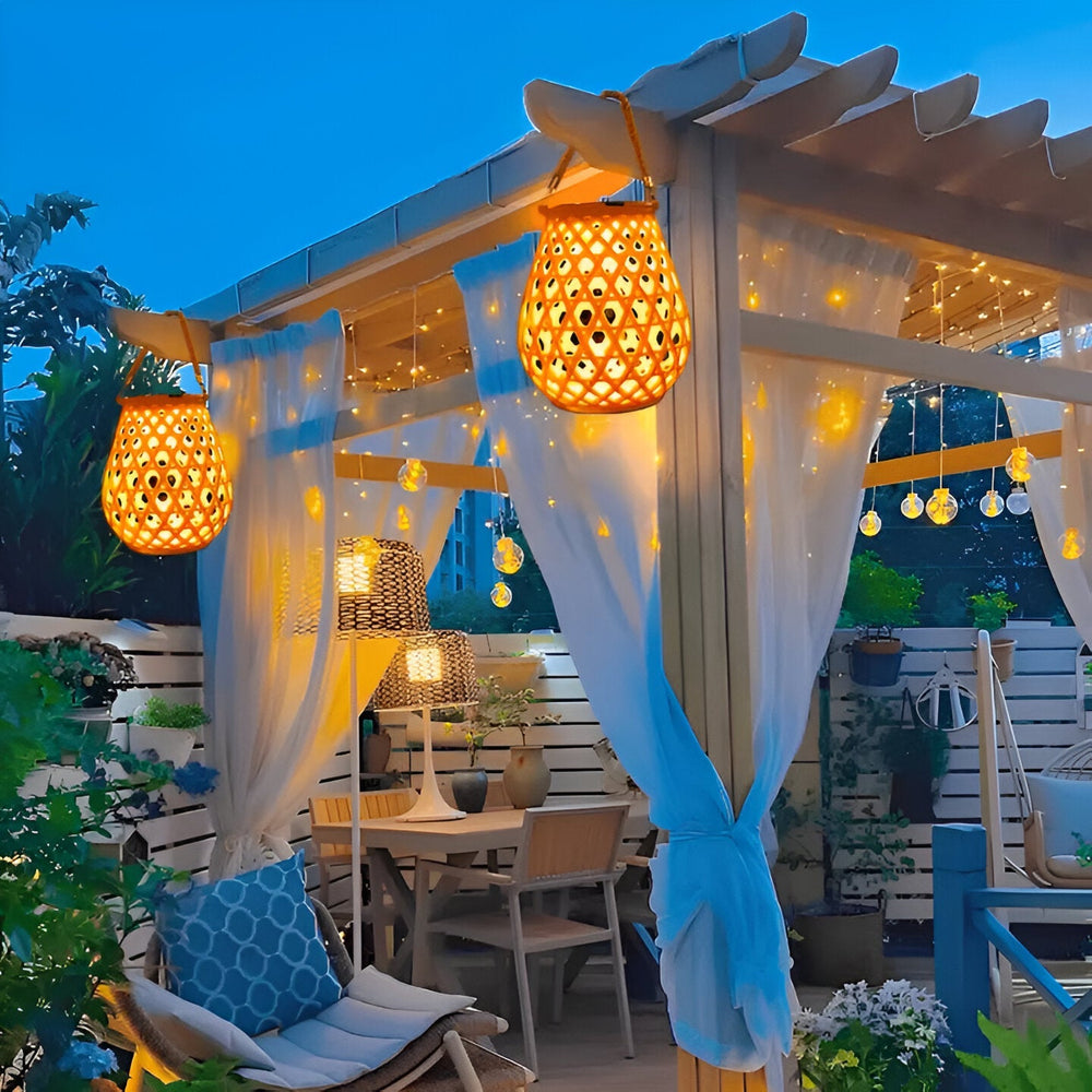 Vireo | Solar Garden Lights – Automatic Dusk Activation, Faux Bamboo Finish 1