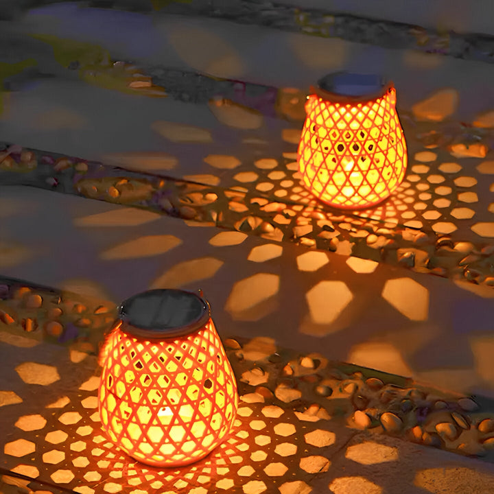 Vireo | Solar Garden Lights – Automatic Dusk Activation, Faux Bamboo Finish 2