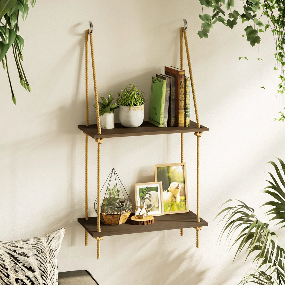 Vireo | Wall Shelf – Woven Hanger, Natural Wood 0