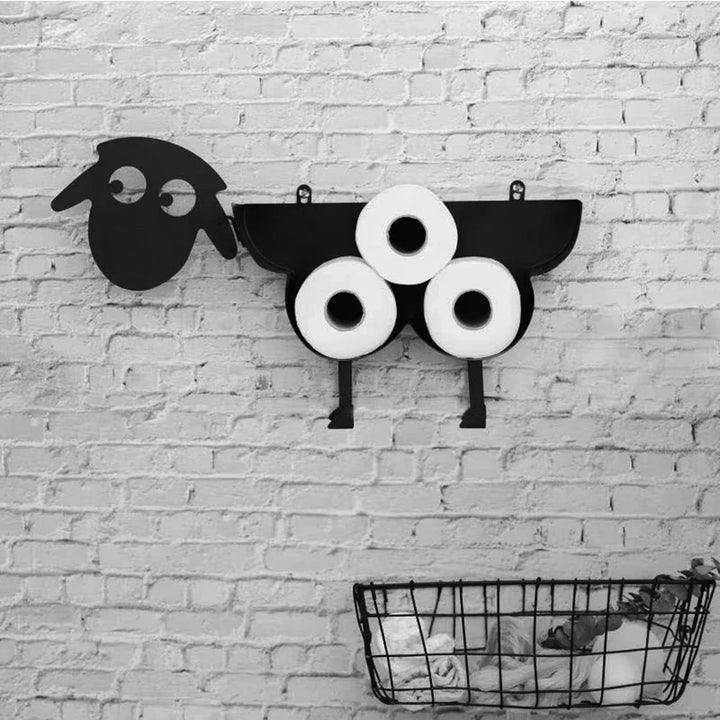 Whimsical Animal Shape Toilet Paper Holder Stand with Cute Dog & Sheep Design ? Fun Bathroom Storage Solution 0
