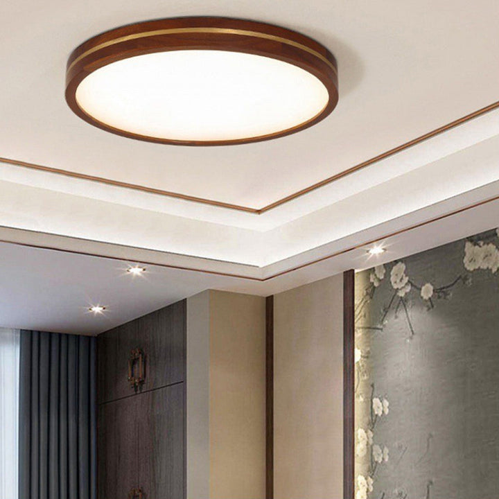 WoodenAura | Elegant Dimmable Flush Mount Ceiling Light with LED 1