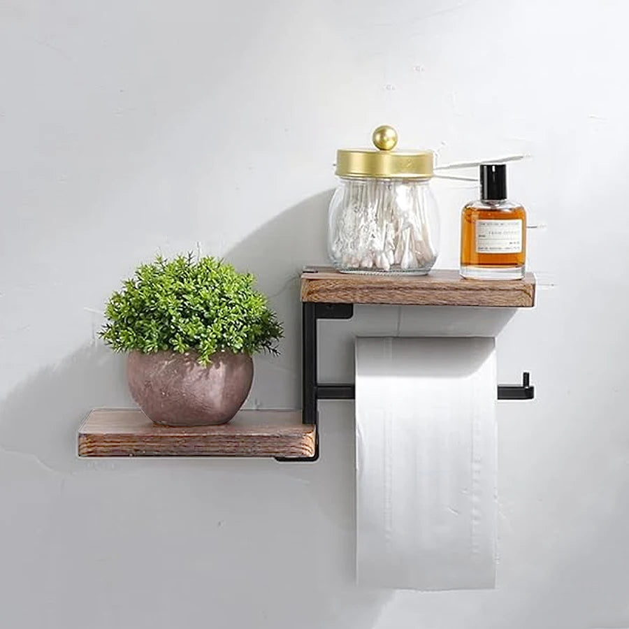 Wooden Paper Towel Holder | Space-Saving Vertical Design for Kitchen & Bathroom Organization 0