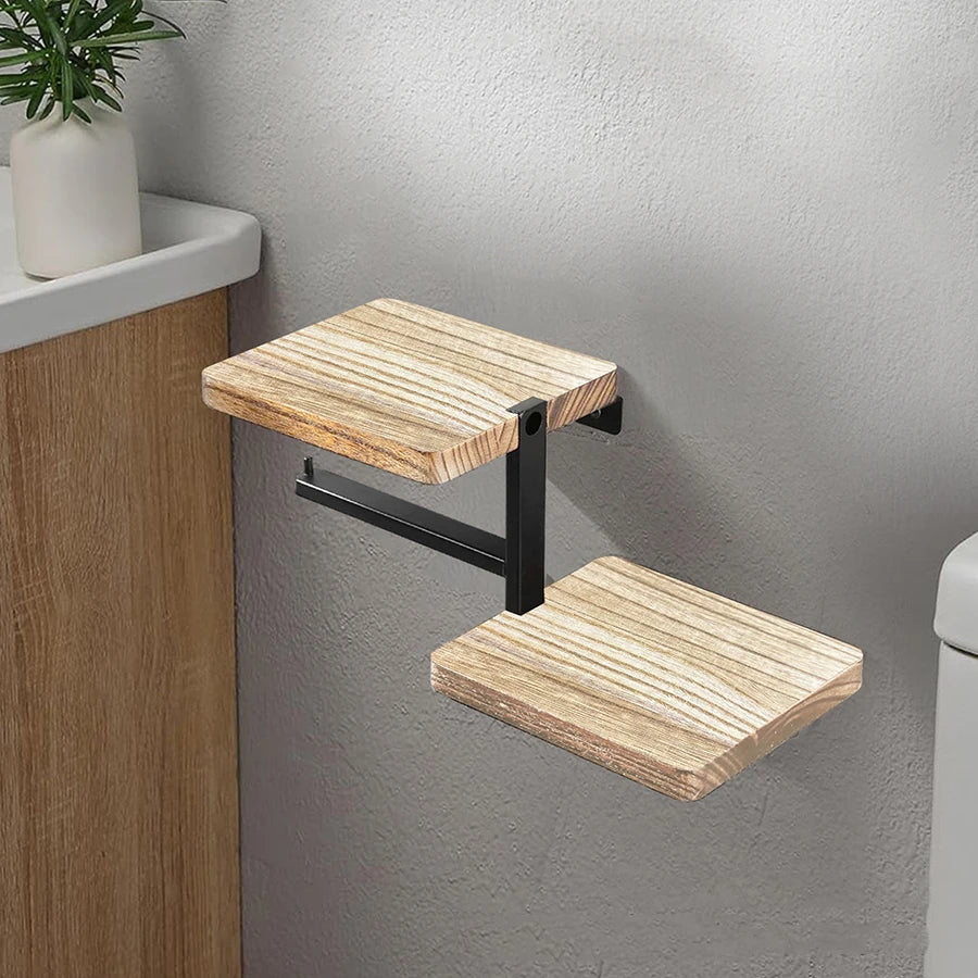 Wooden Paper Towel Holder | Space-Saving Vertical Design for Kitchen & Bathroom Organization 1