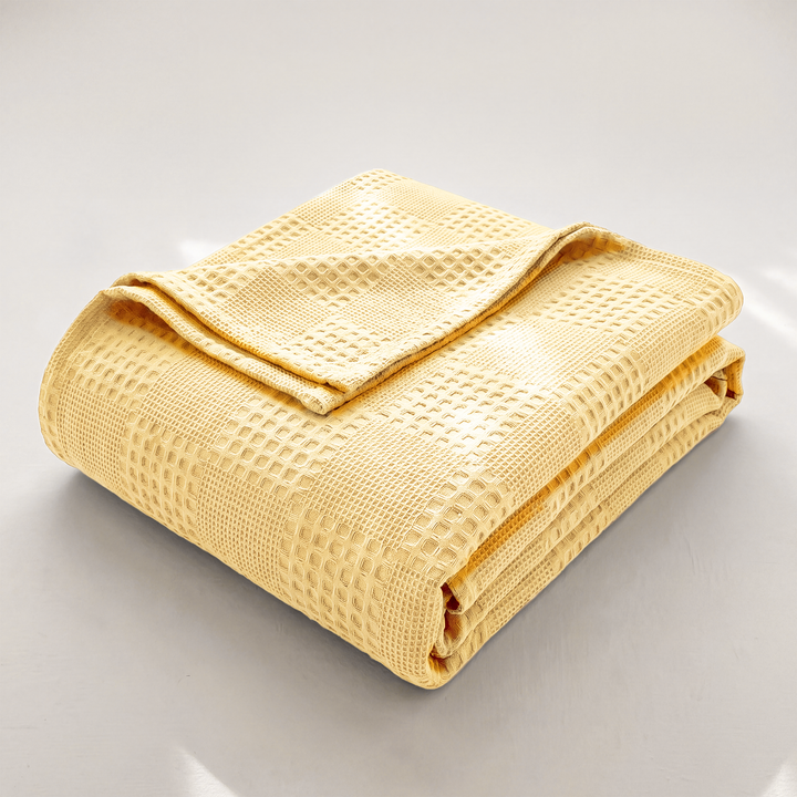 Zephyr | Cotton Waffle Blanket, Lightweight Breathable Throw for Bed & Sofa