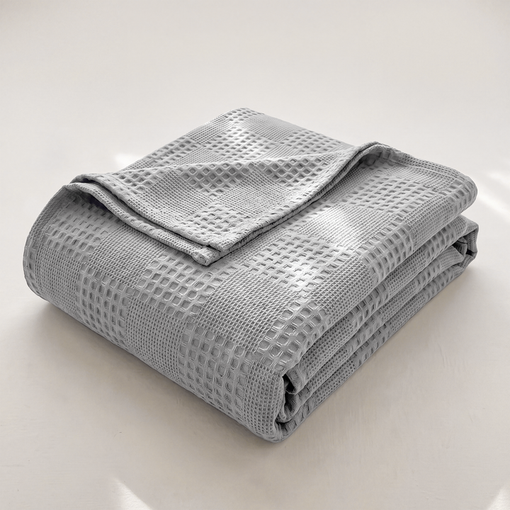 Zephyr | Cotton Waffle Blanket, Lightweight Breathable Throw for Bed & Sofa