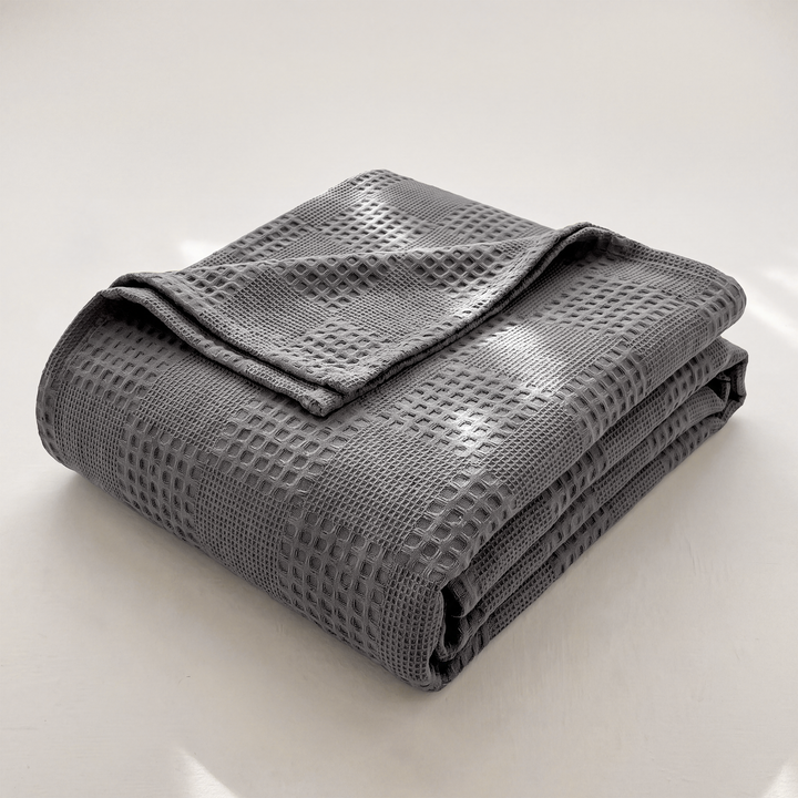 Zephyr | Cotton Waffle Blanket, Lightweight Breathable Throw for Bed & Sofa