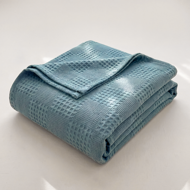 Zephyr | Cotton Waffle Blanket, Lightweight Breathable Throw for Bed & Sofa