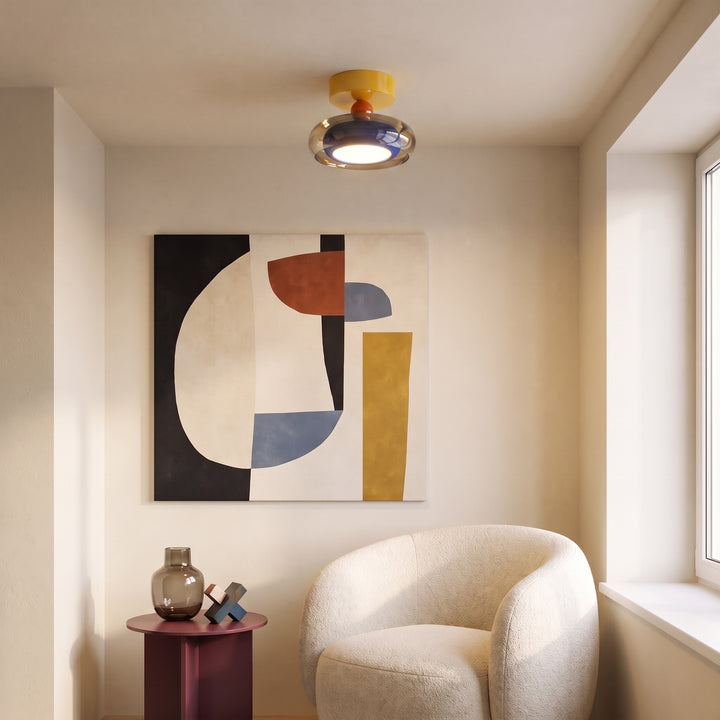 Zuno | Modern Memphis Two-Tone Ceiling Light, Flush Mount or Pendant
