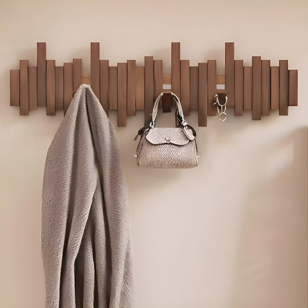 Piano Key Coat Rack – Solid Wood Wall Hooks