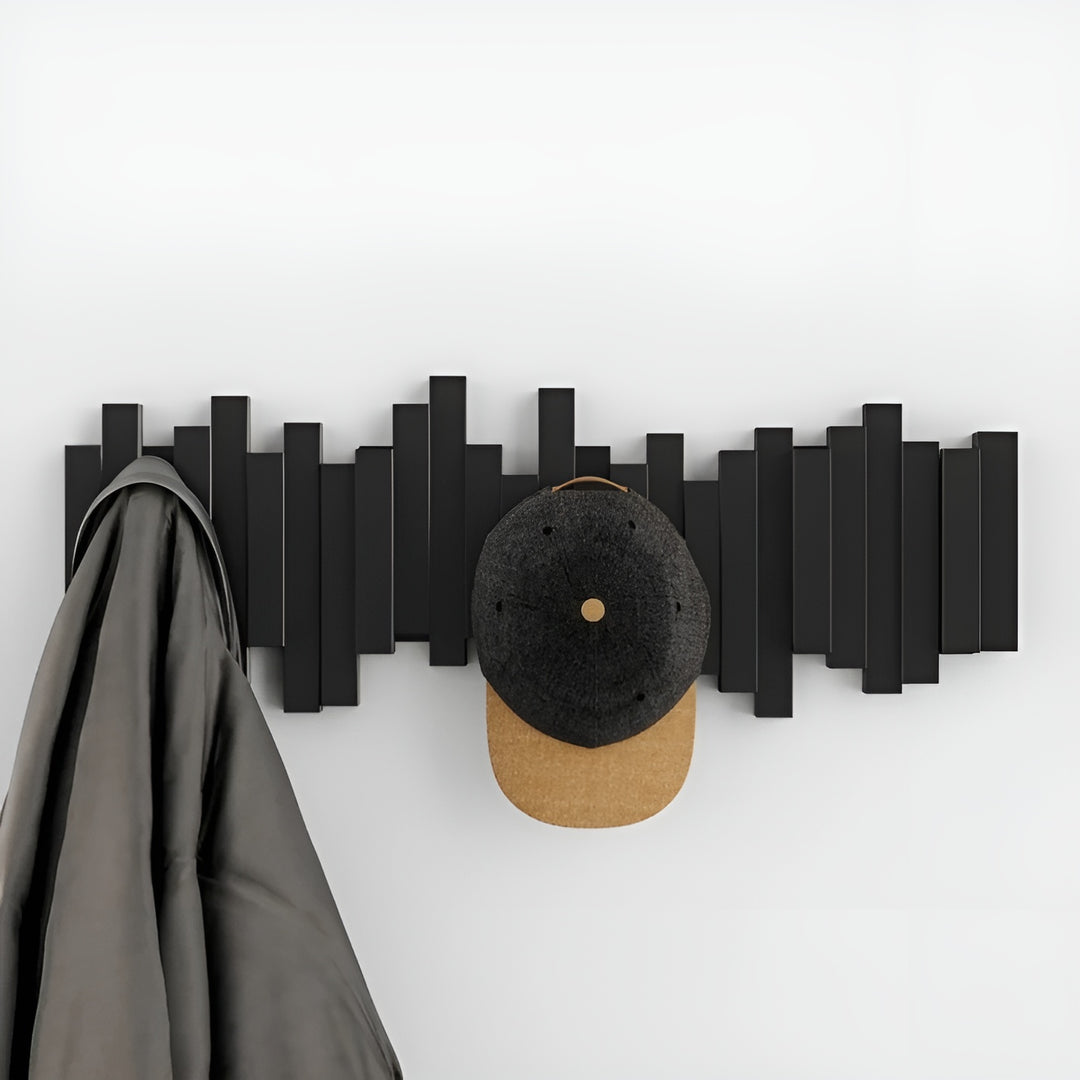 Piano Key Coat Rack – Solid Wood Wall Hooks