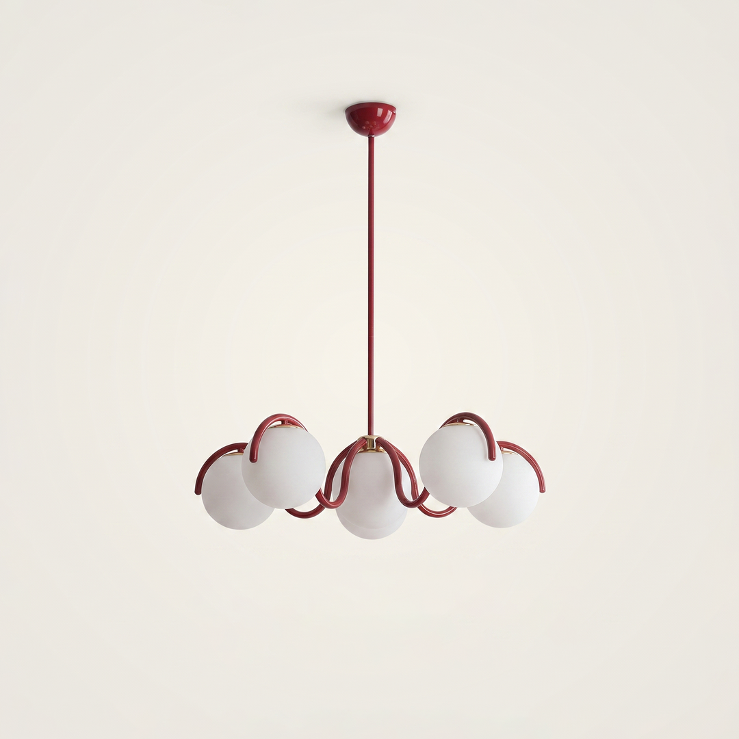 Lumira | Curved Arm Glass Globe Chandelier for Dining Room & Living Room