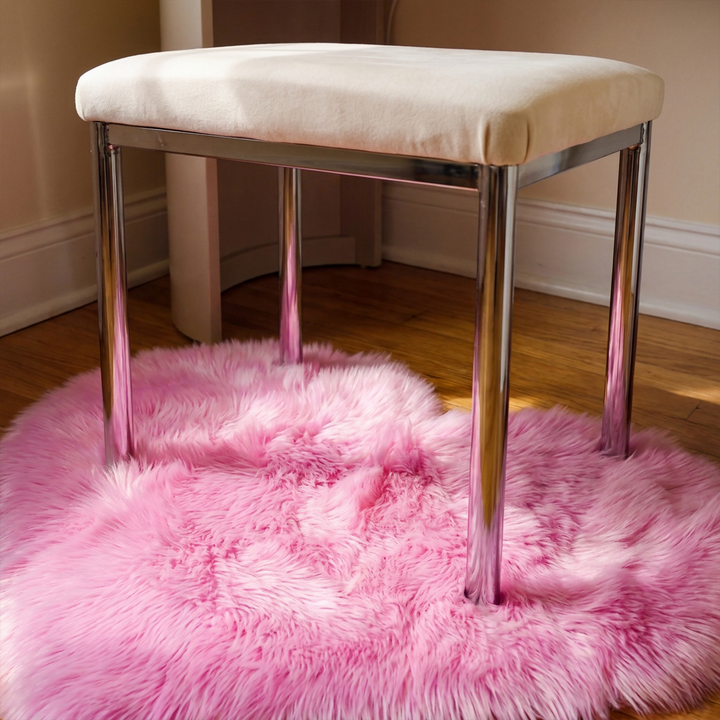 Amori | Soft Shaggy Faux Fur Heart Accent Rug for Bedroom & Living Room