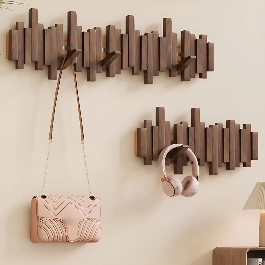 Piano Key Coat Rack – Solid Wood Wall Hooks