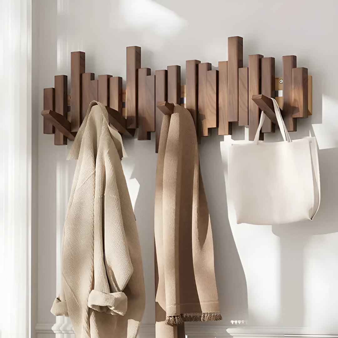 Piano Key Coat Rack – Solid Wood Wall Hooks