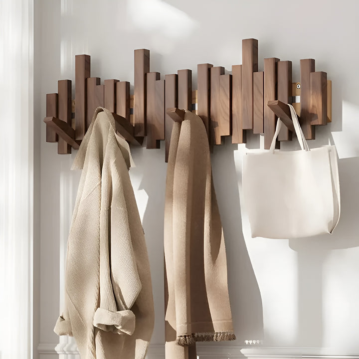 Piano Key Coat Rack – Solid Wood Wall Hooks