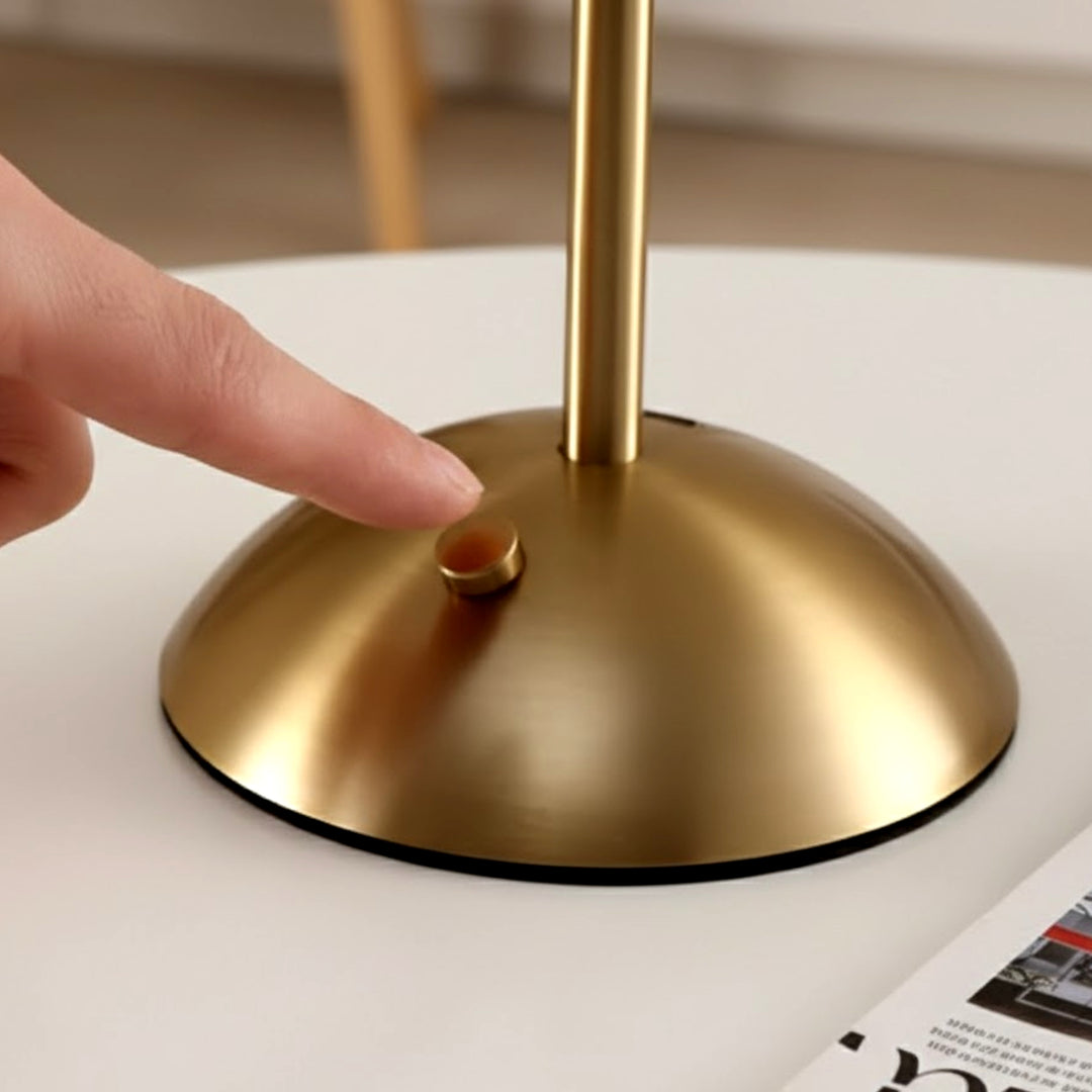 Pleated Rechargeable Table Lamp – Pleated Acrylic Shade with Metal Base