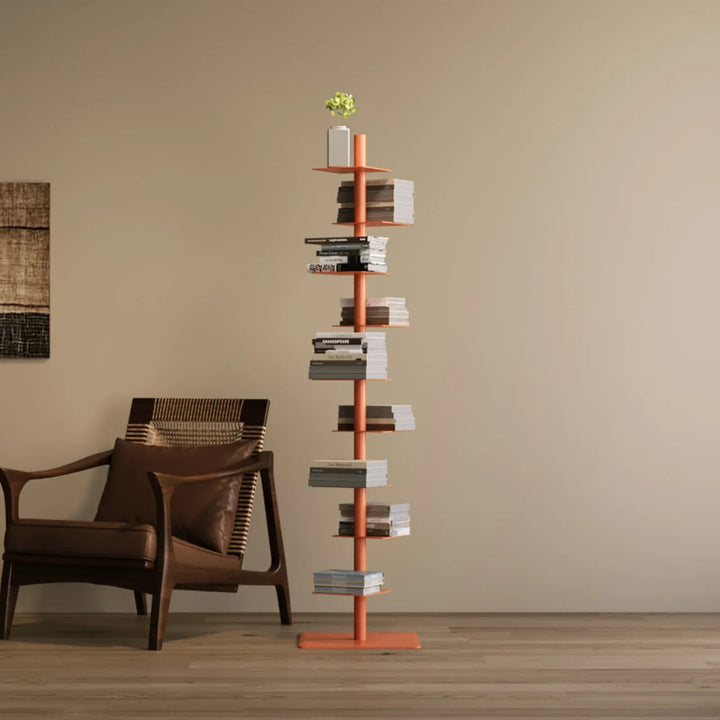 Novo Tower Shelf | Slim Rotating Metal Bookshelf
