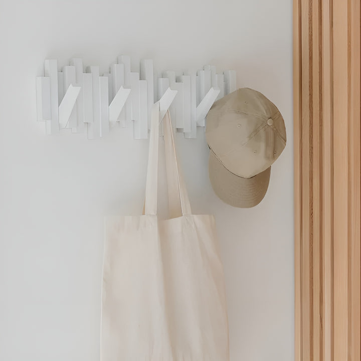 Piano Key Coat Rack – Solid Wood Wall Hooks