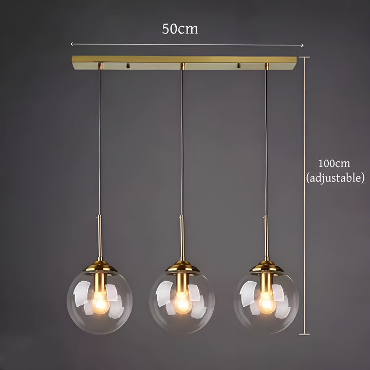 Orbit Glass Globe Pendant Light | Modern Polished Steel Hanging Lamp