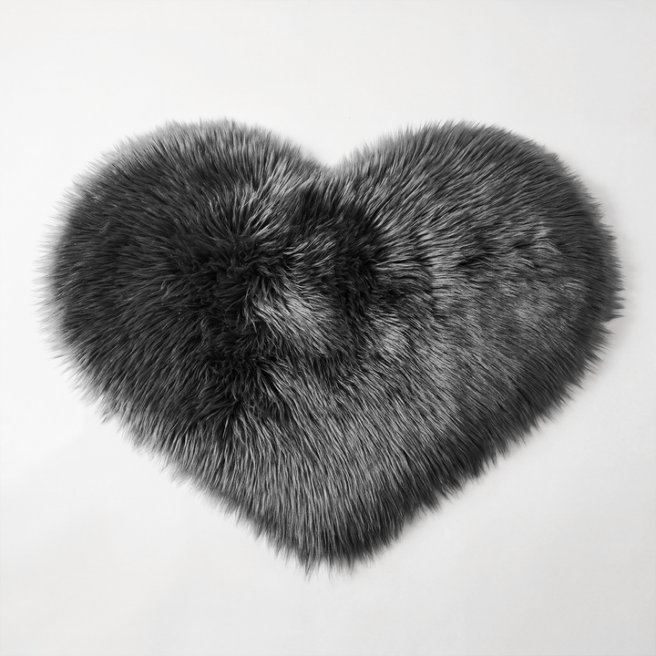 Amori | Soft Shaggy Faux Fur Heart Accent Rug for Bedroom & Living Room