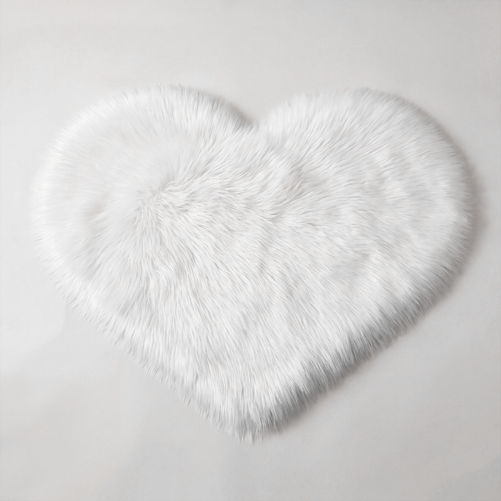 Amori | Soft Shaggy Faux Fur Heart Accent Rug for Bedroom & Living Room