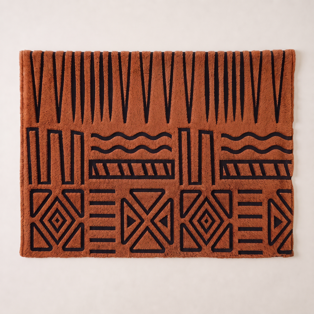 Noma | Fleece Sofa Throw Cover with Oversized Abstract Geometric Pattern