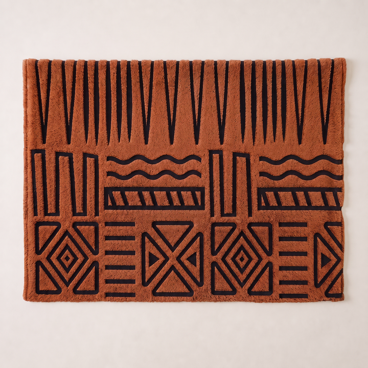 Noma | Fleece Sofa Throw Cover with Oversized Abstract Geometric Pattern